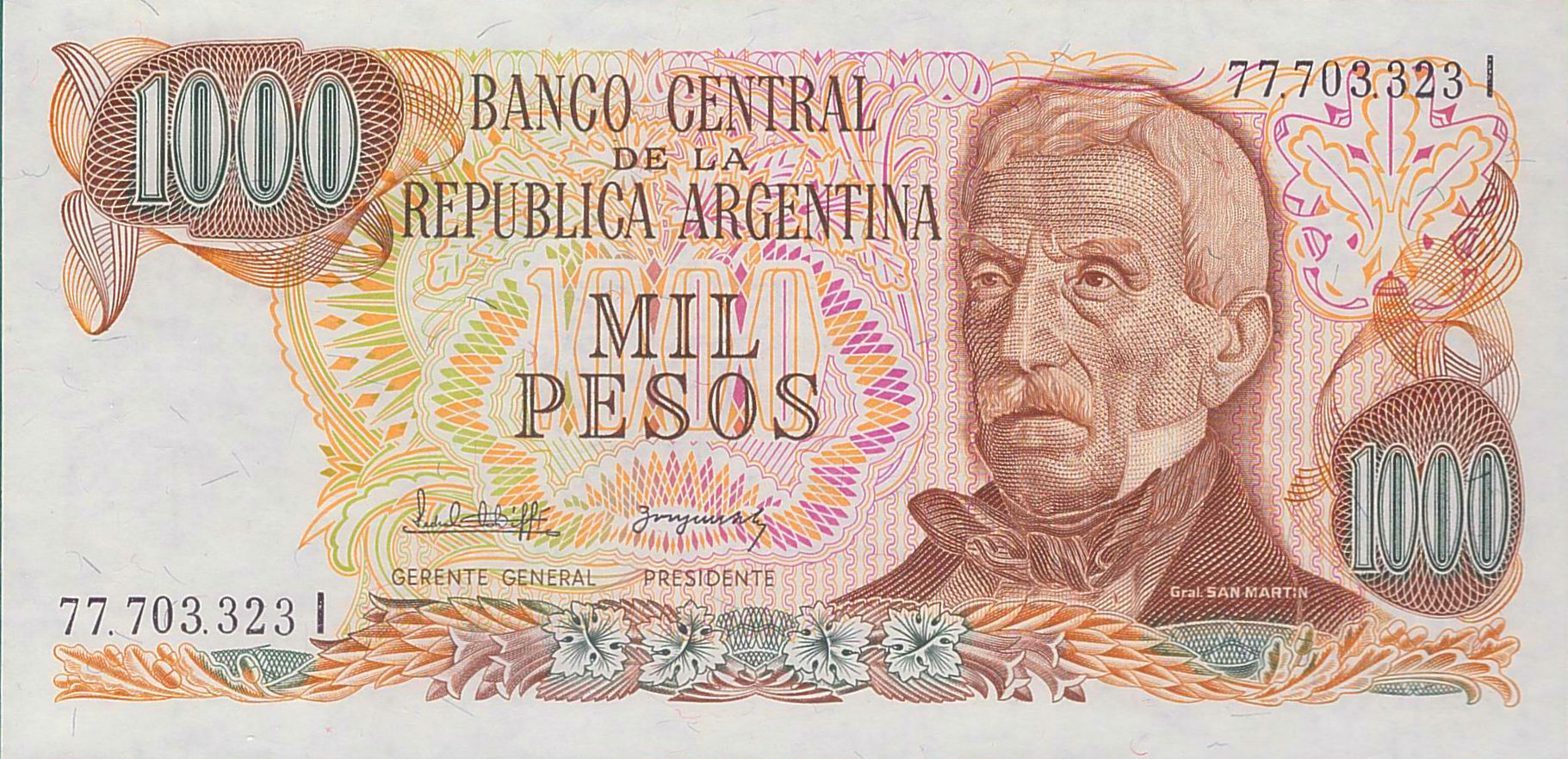 Argentina 1000 1976 UNC P-304/d2